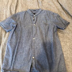 Casual Blue Button-Down Shirt for Men